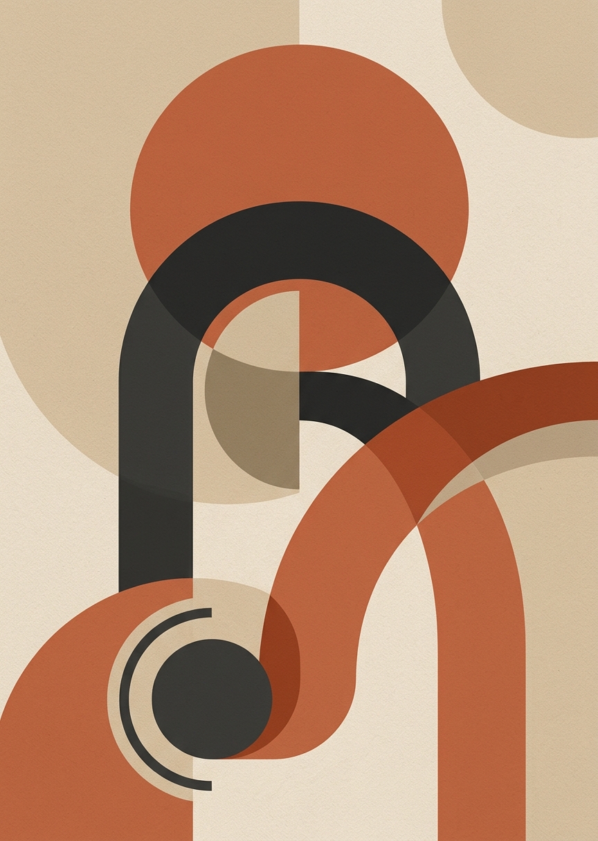 Geometrisk abstrakt minimalism – AI-poster