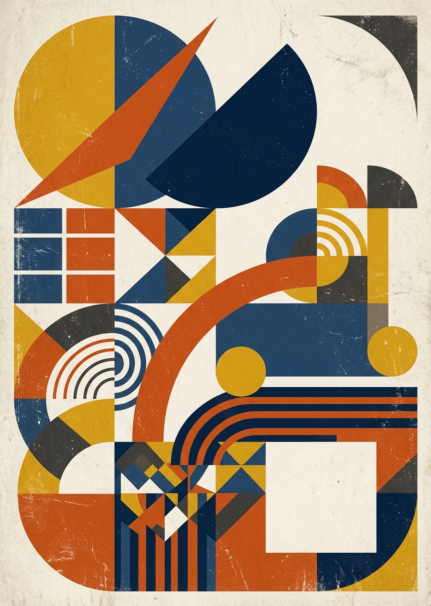 Vintage Bauhaus-inspirerad – AI-poster