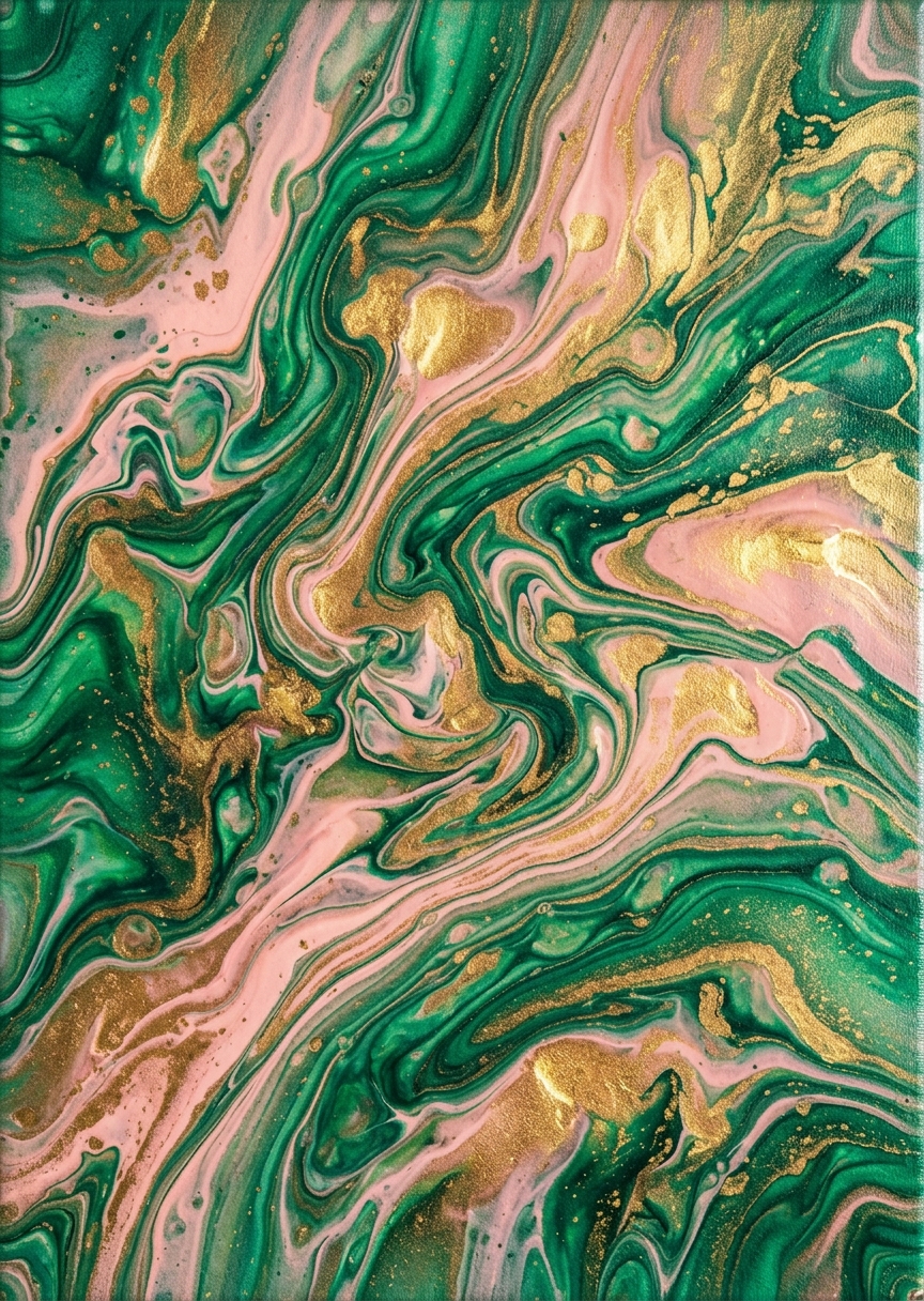 Färgstark abstrakt fluid art i – AI-poster