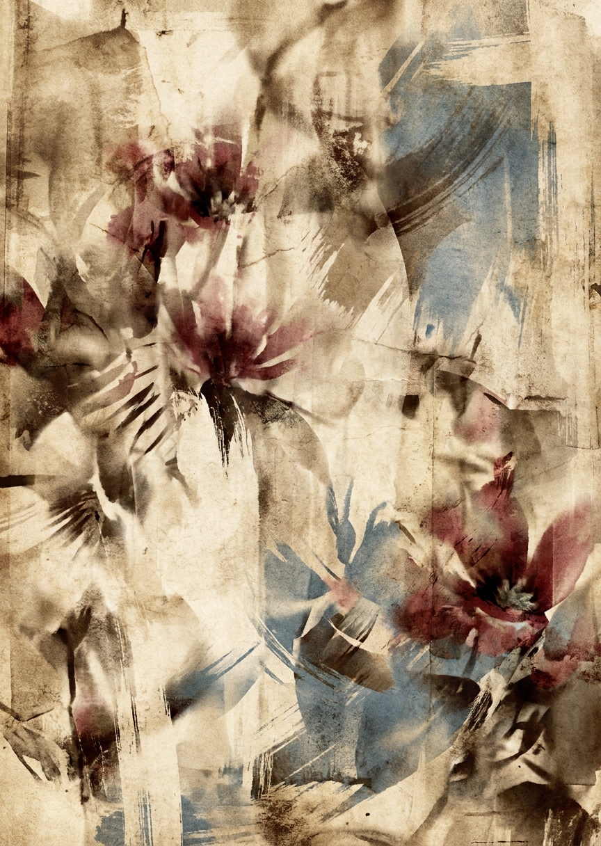 Abstrakt vintage-blomster – AI-poster