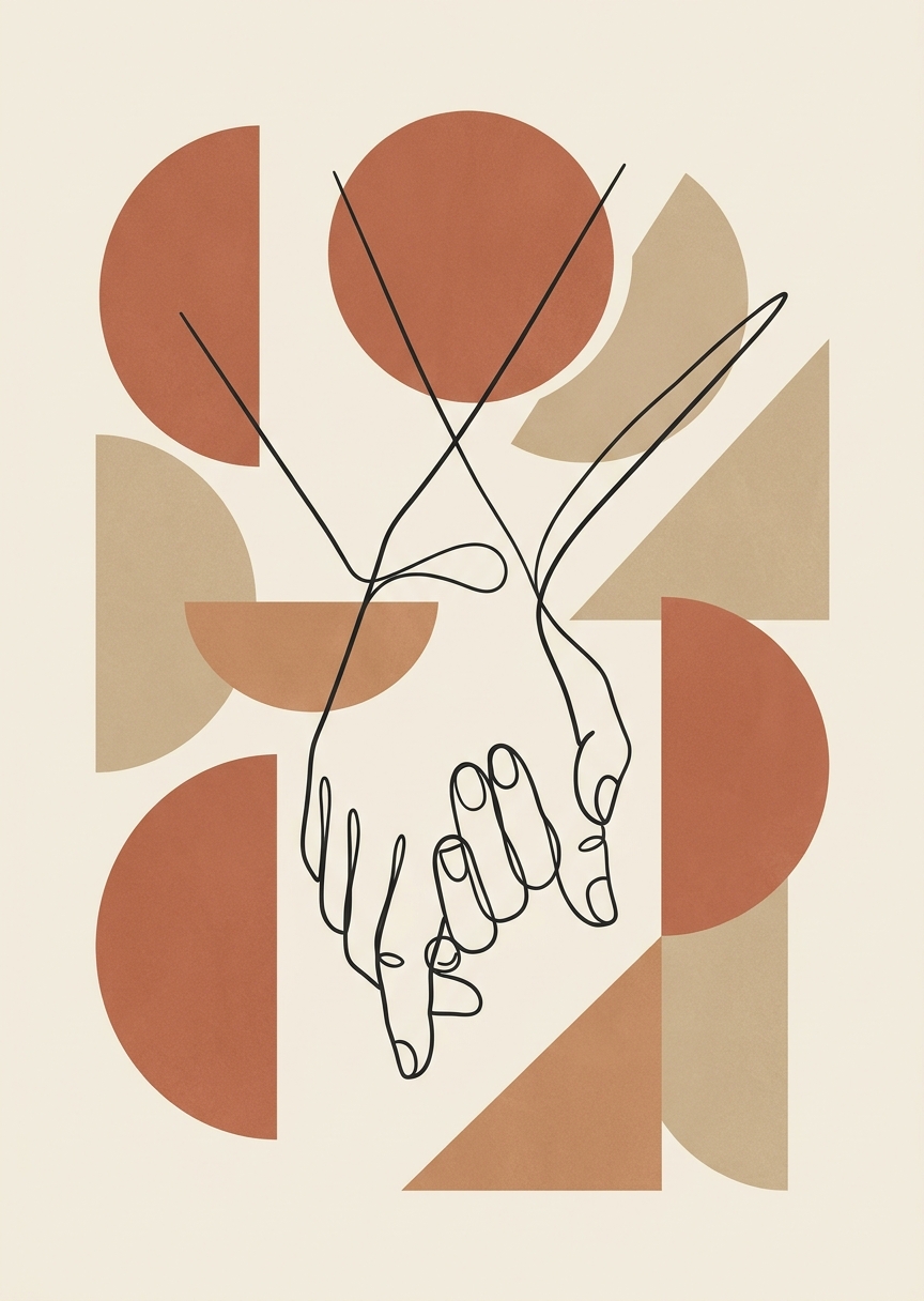Händer och abstrakta former – AI-poster