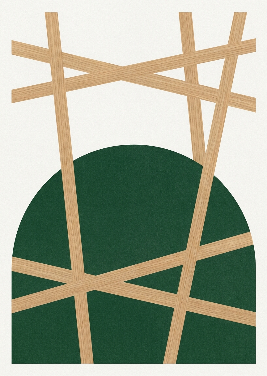 Minimalistisk halvcirkel i – AI-poster