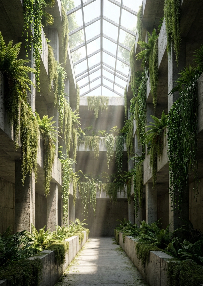 Brutalistisk arkitektur med – AI-poster