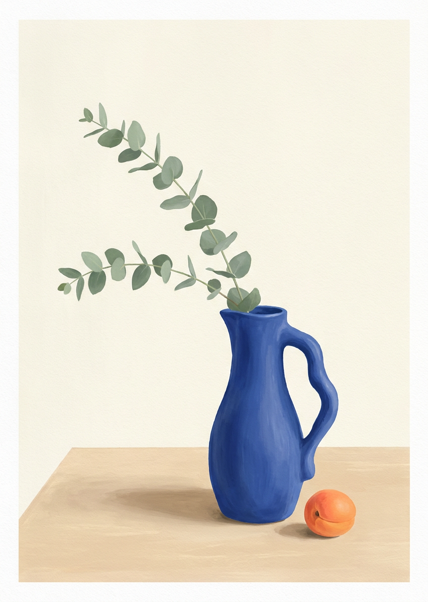 Salvia, kobolt och korall – AI-poster