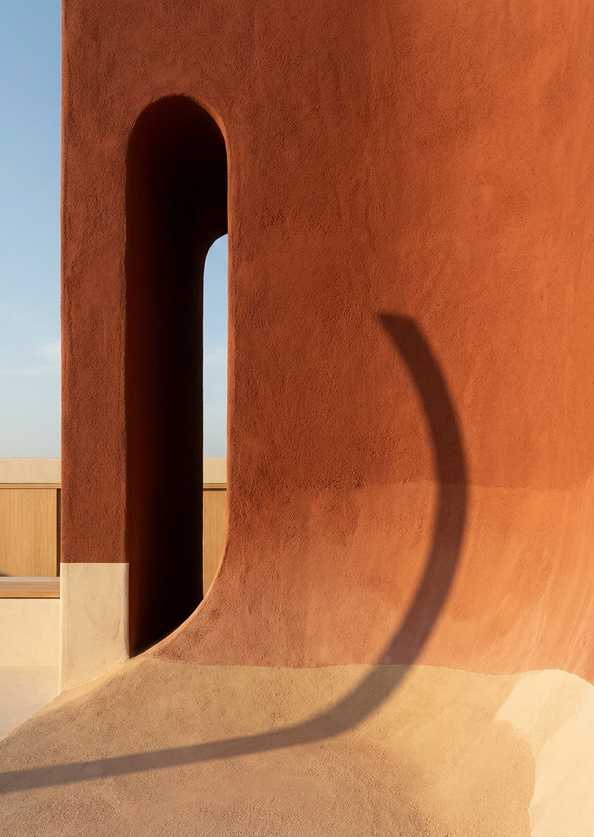Sand, terrakotta och – AI-poster
