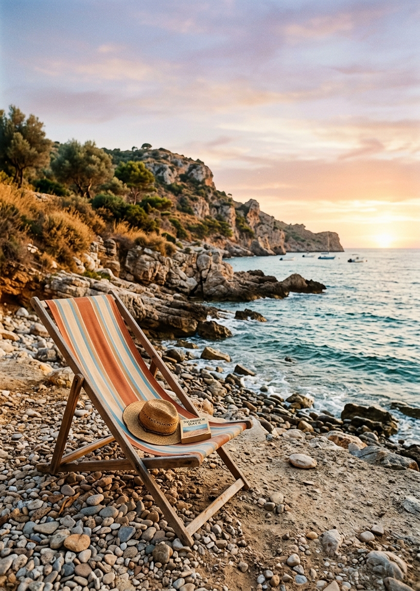 Nostalgiskt strandfoto i – AI-poster