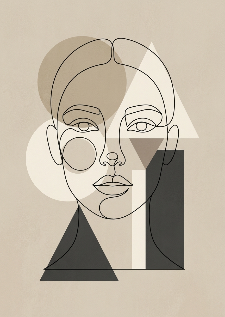 Minimalistisk linjekonst med – AI-poster