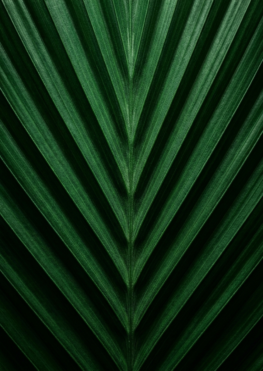 Detaljerat palmblad makro – AI-poster