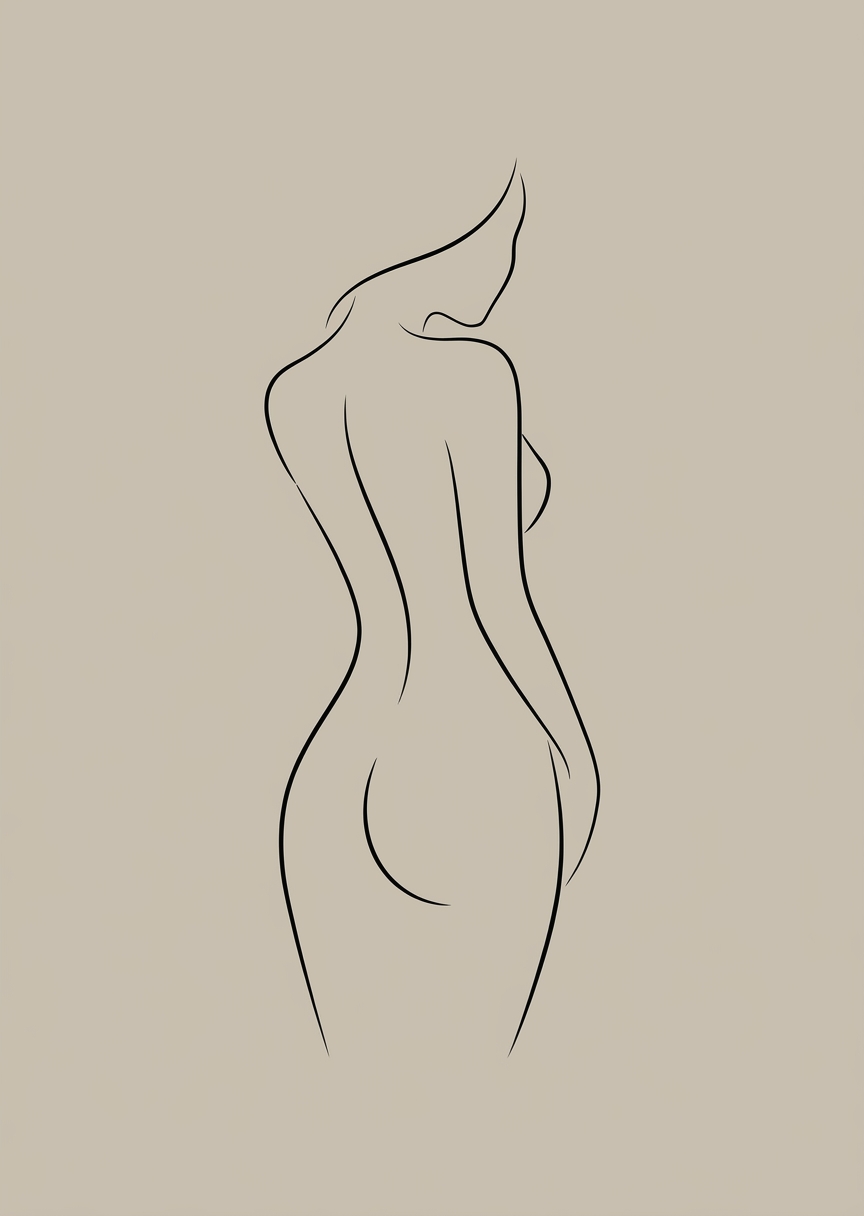 Elegant kvinnosilhuett – AI-poster