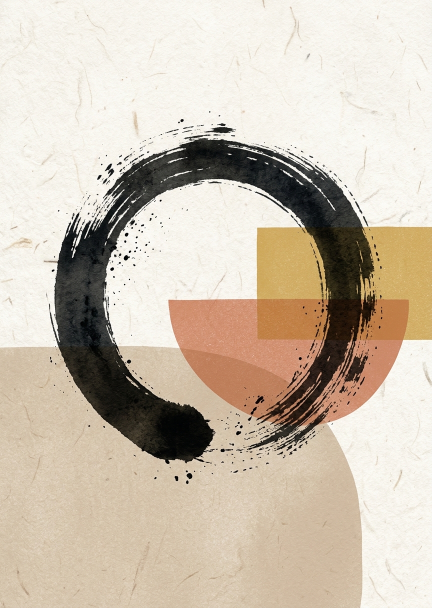 Abstrakt Enso-cirkel i – AI-poster