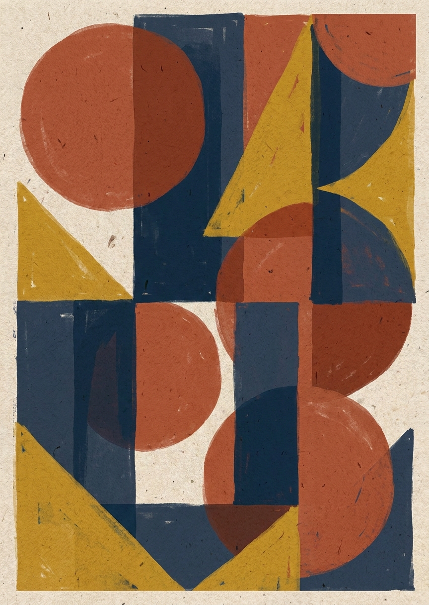 Geometrisk abstrakt i – AI-poster