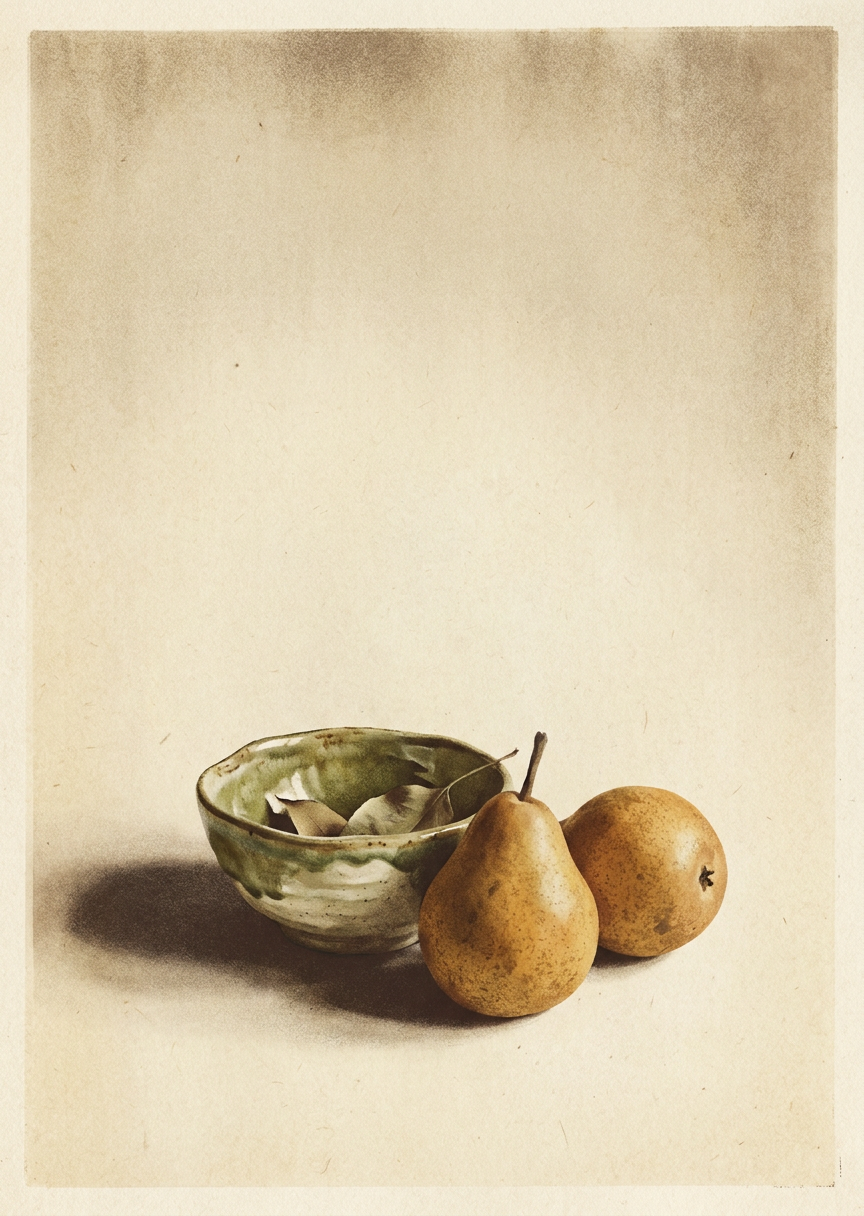 Vintagepäron – krämfärgat med – AI-poster