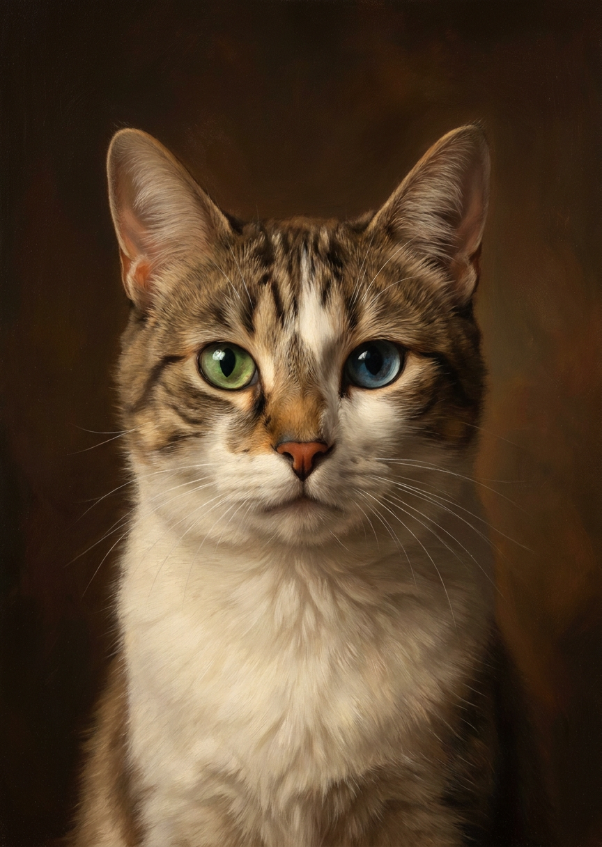 Tidlöst kattporträtt i – AI-poster