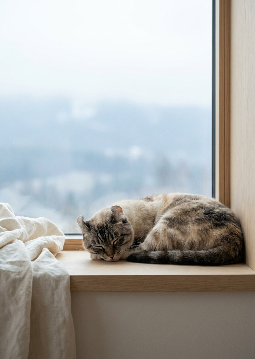 Katten i ett stilla – AI-poster
