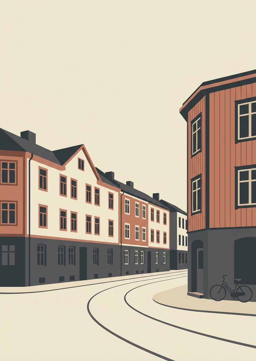 Gatan där du blev hemma – AI-poster