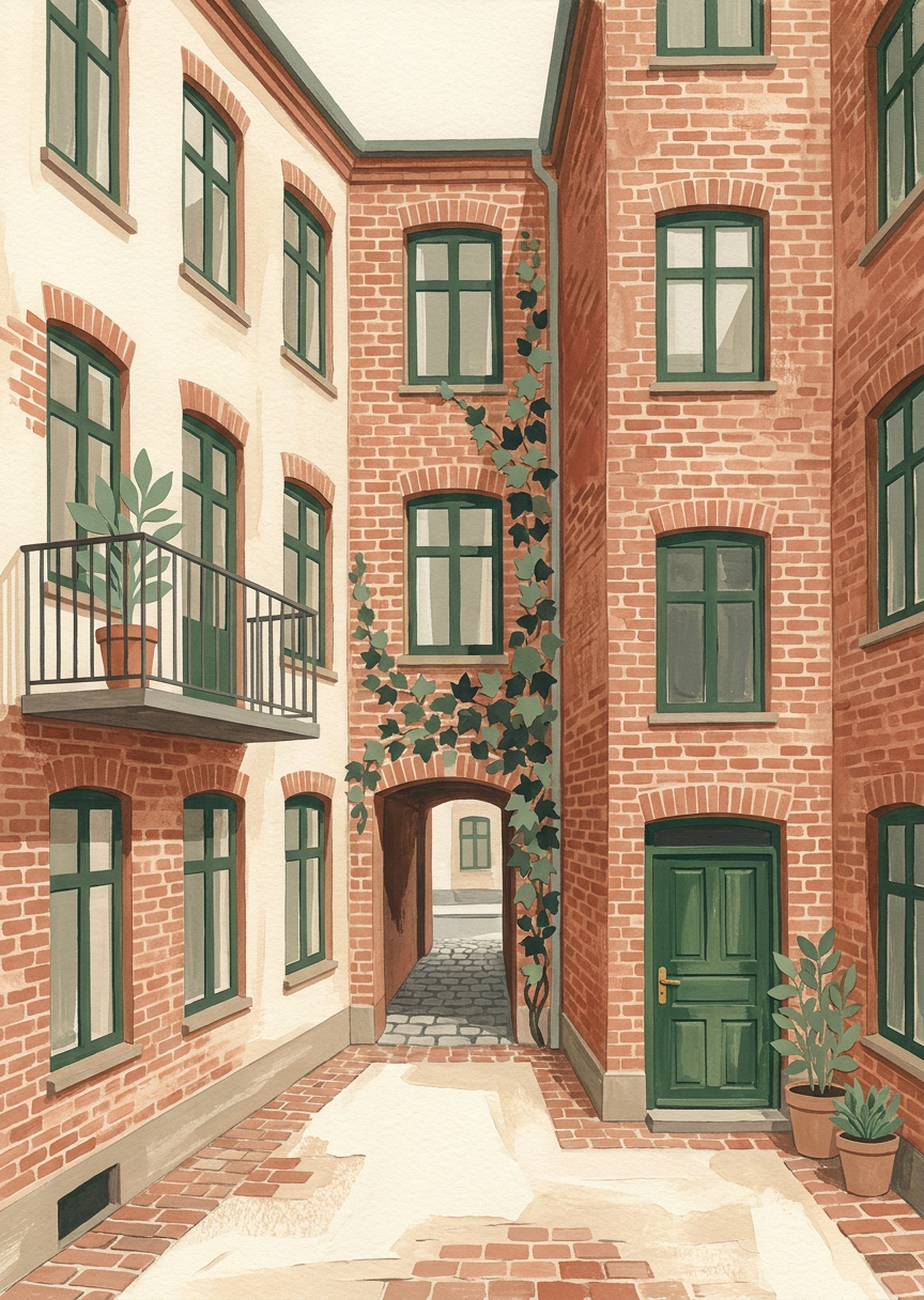 Den första innergården – AI-poster