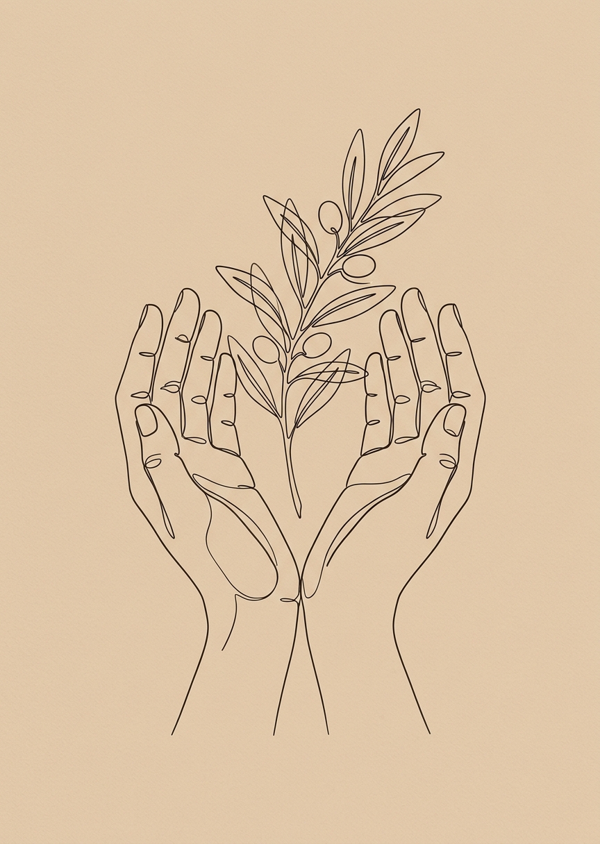 Välkomnande line art – AI-poster