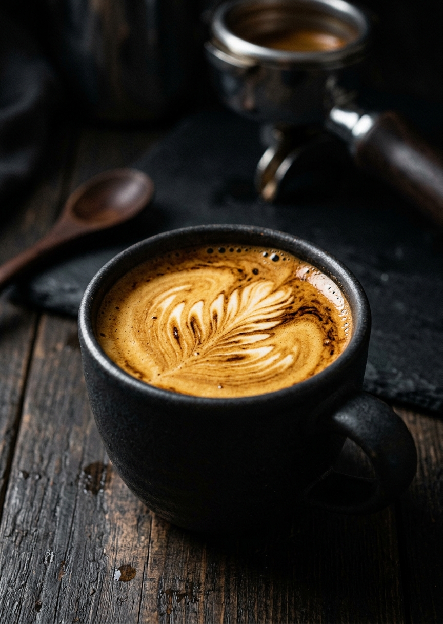 Makrofotografi av en espresso – AI-poster