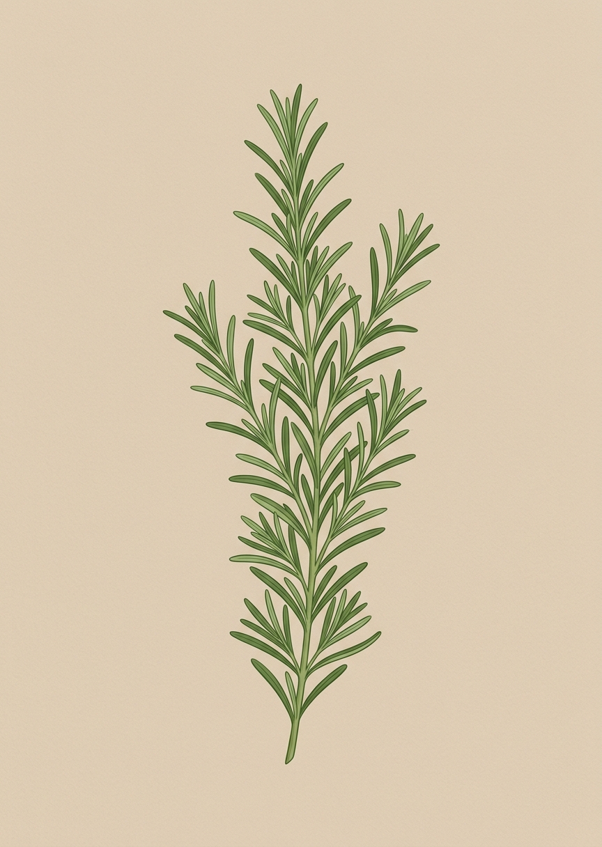 Minimalistisk rosmarinkvist – AI-poster