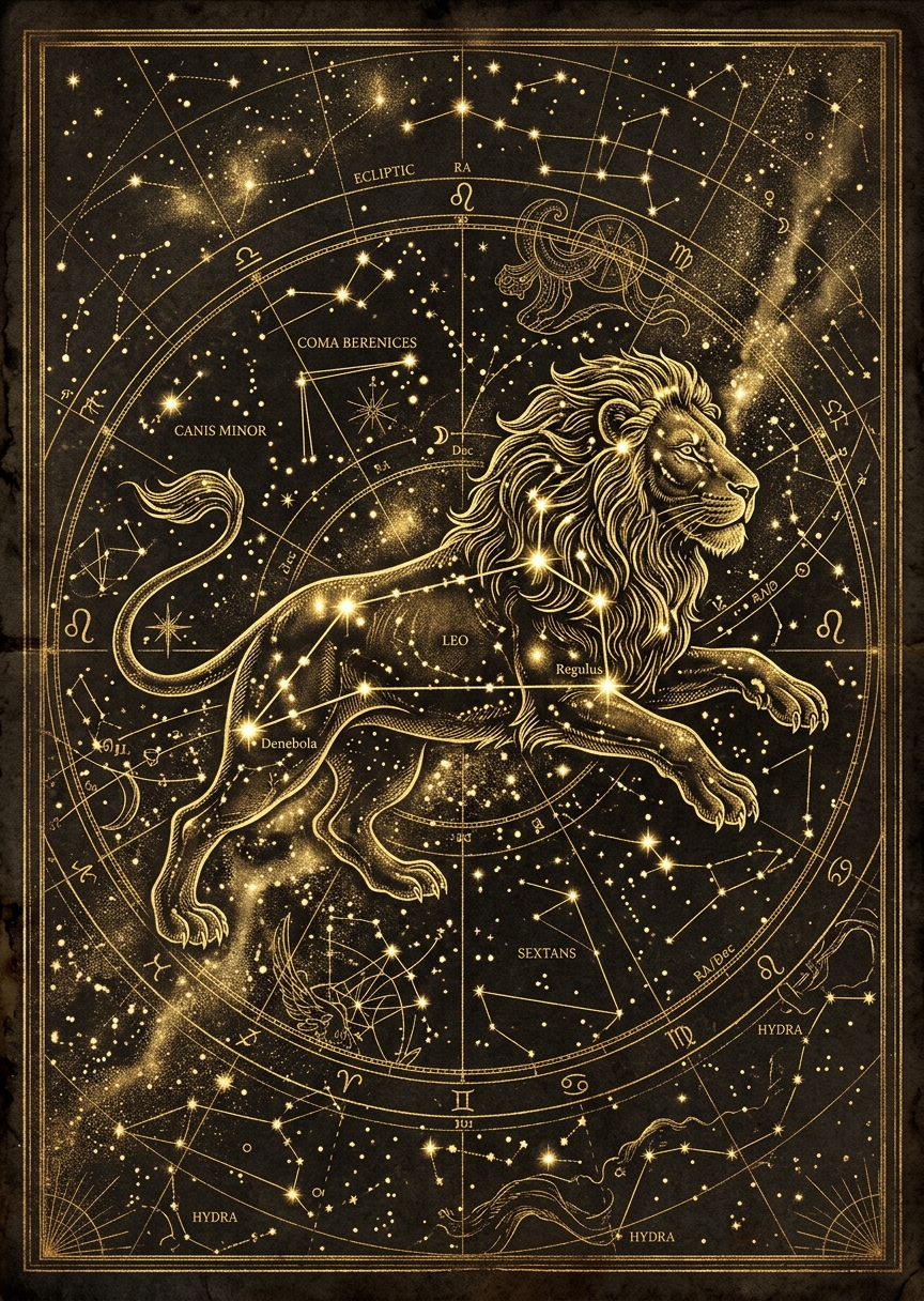 Vintage stjärnkarta med – AI-poster