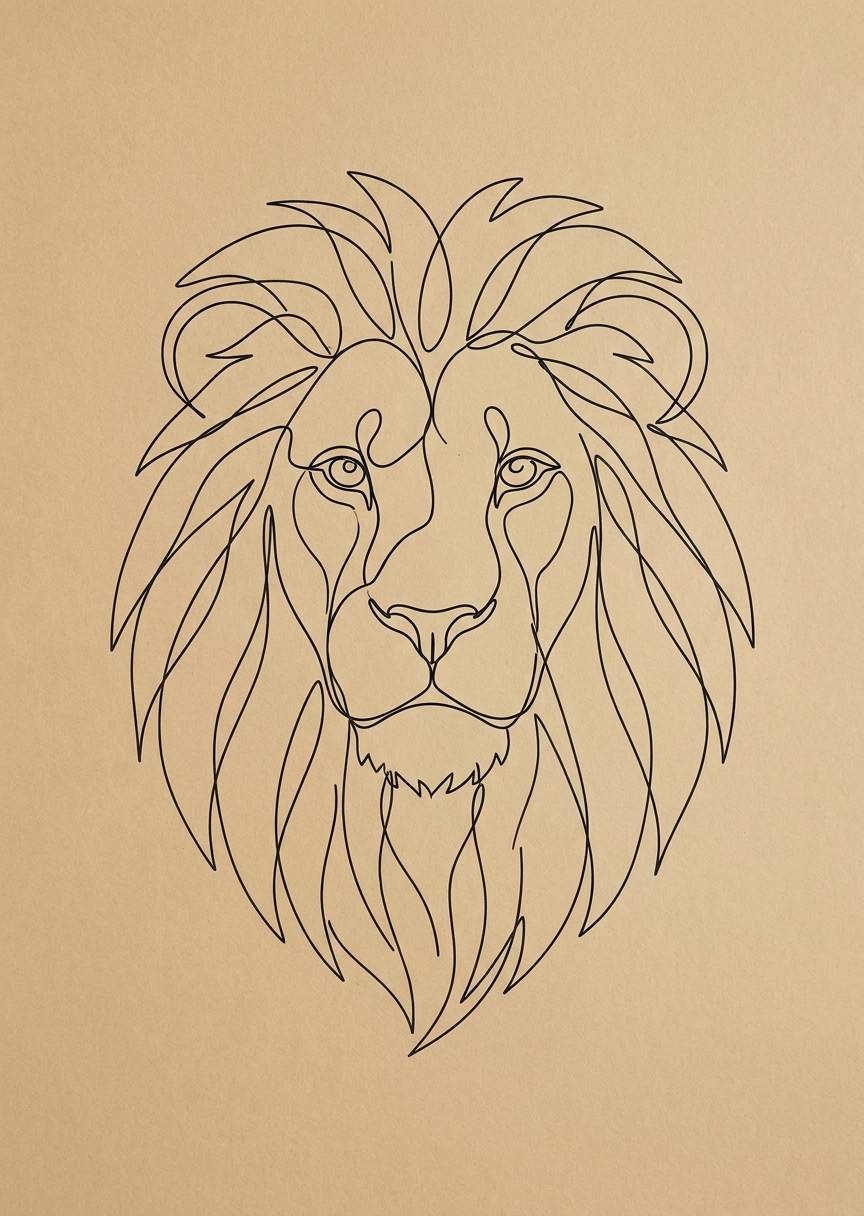 Minimalistisk line art av ett – AI-poster