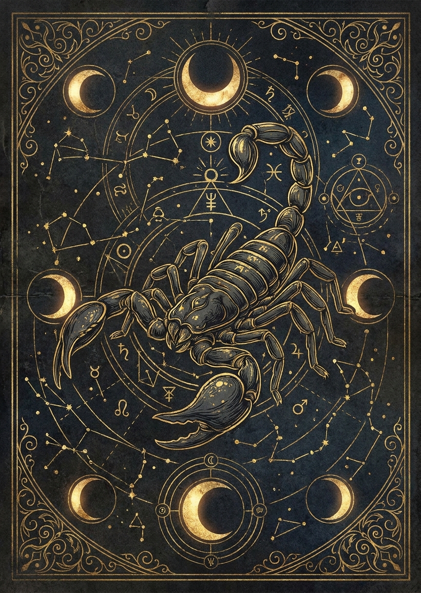 Mörk mystisk skorpion med – AI-poster