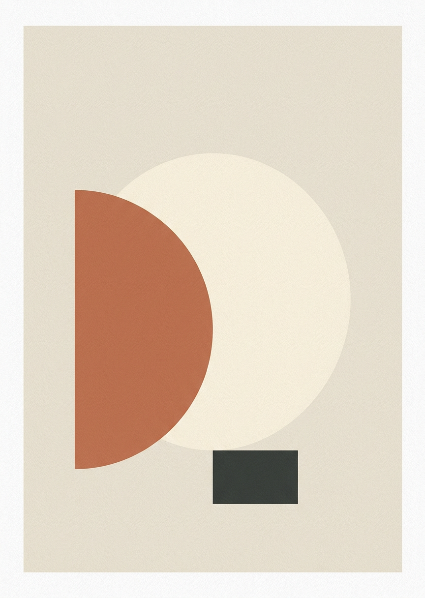 Minimalistisk sol i terrakotta – AI-poster