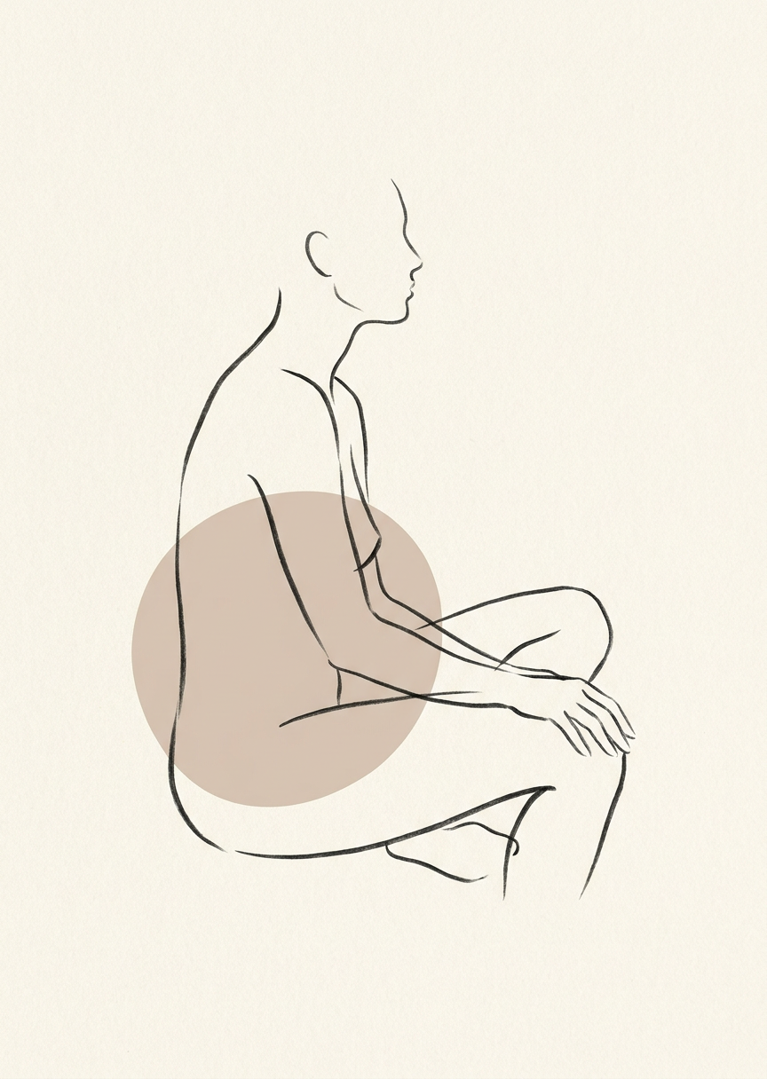Avskalad figur i svart linje – AI-poster