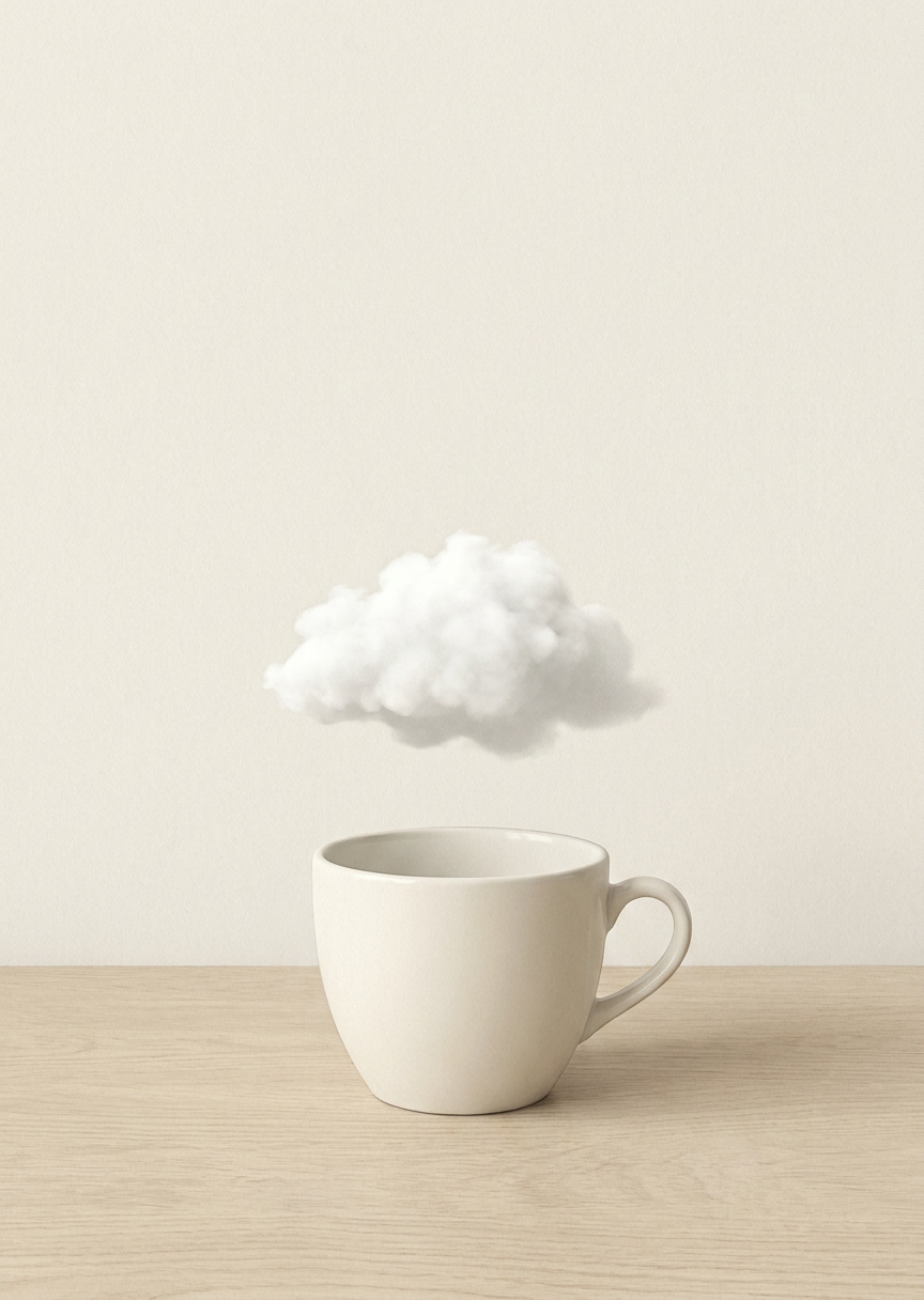 En kaffekopp med ett litet – AI-poster