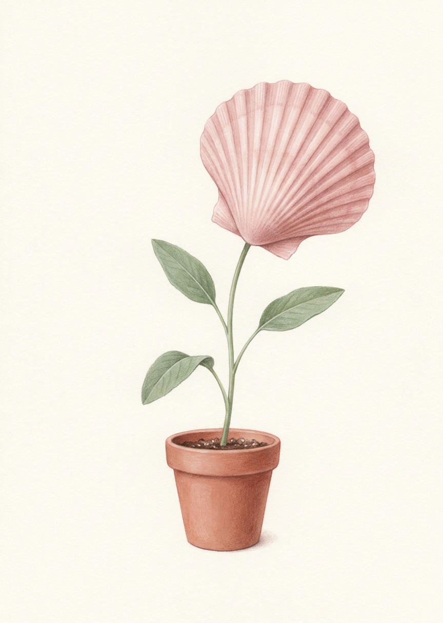 En krukväxt blommar med en – AI-poster