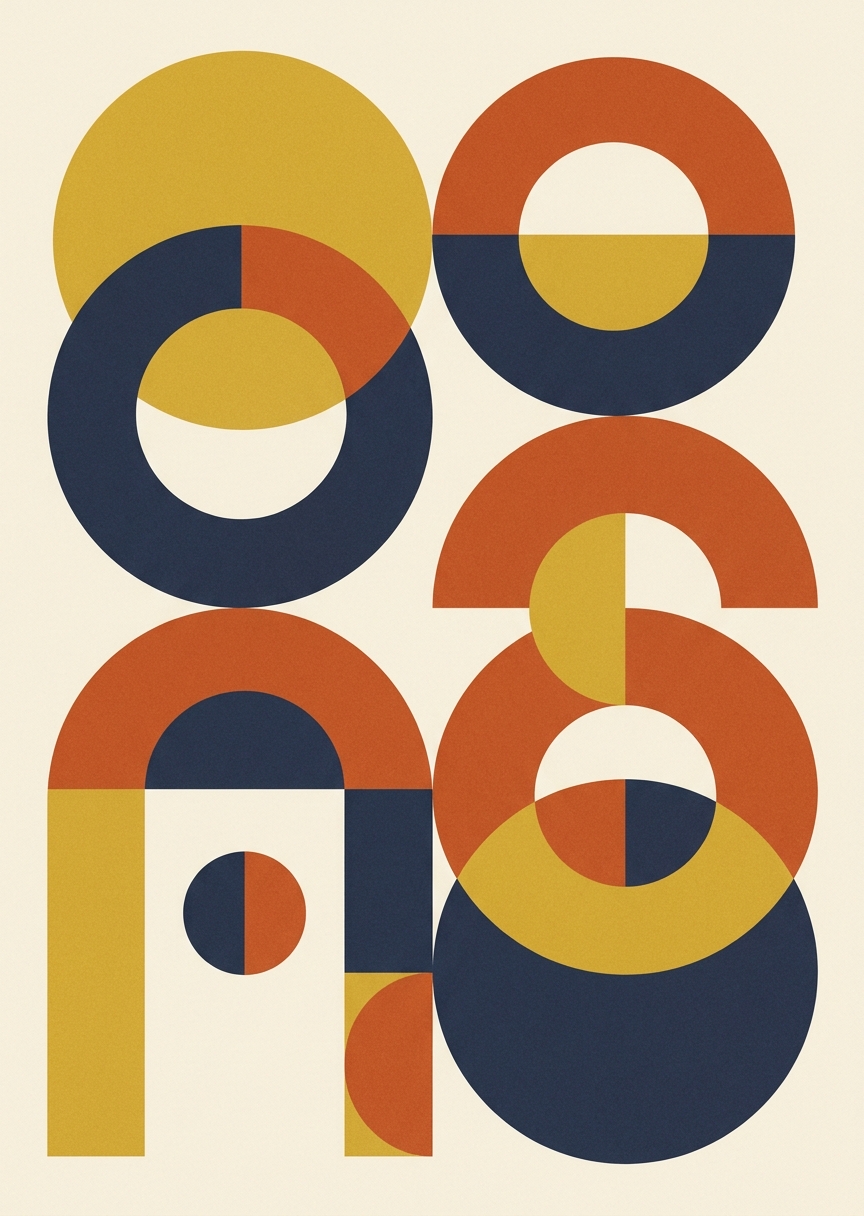 Geometrisk Bauhaus-konst – AI-poster