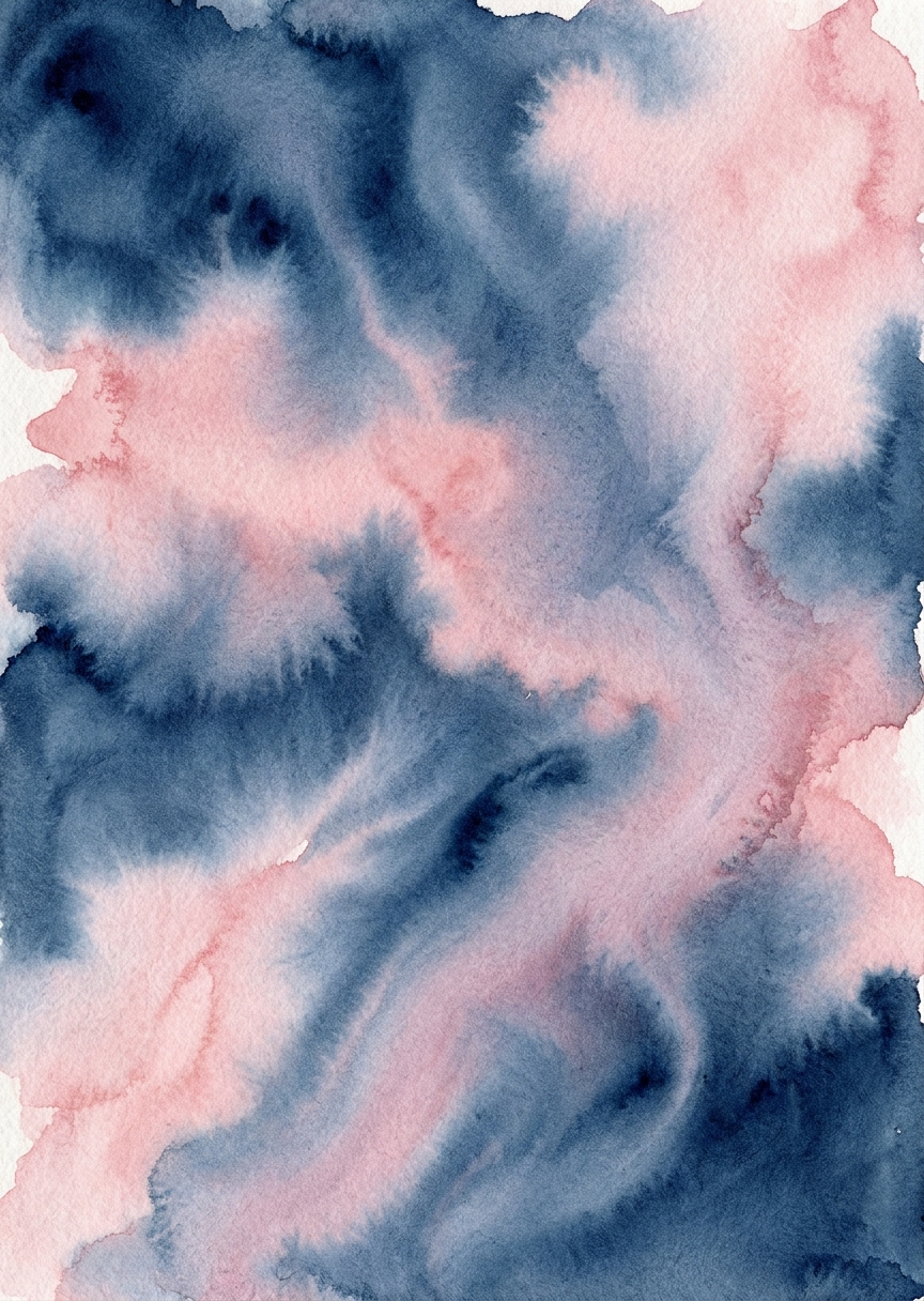 Abstrakt akvarell i indigo – AI-poster