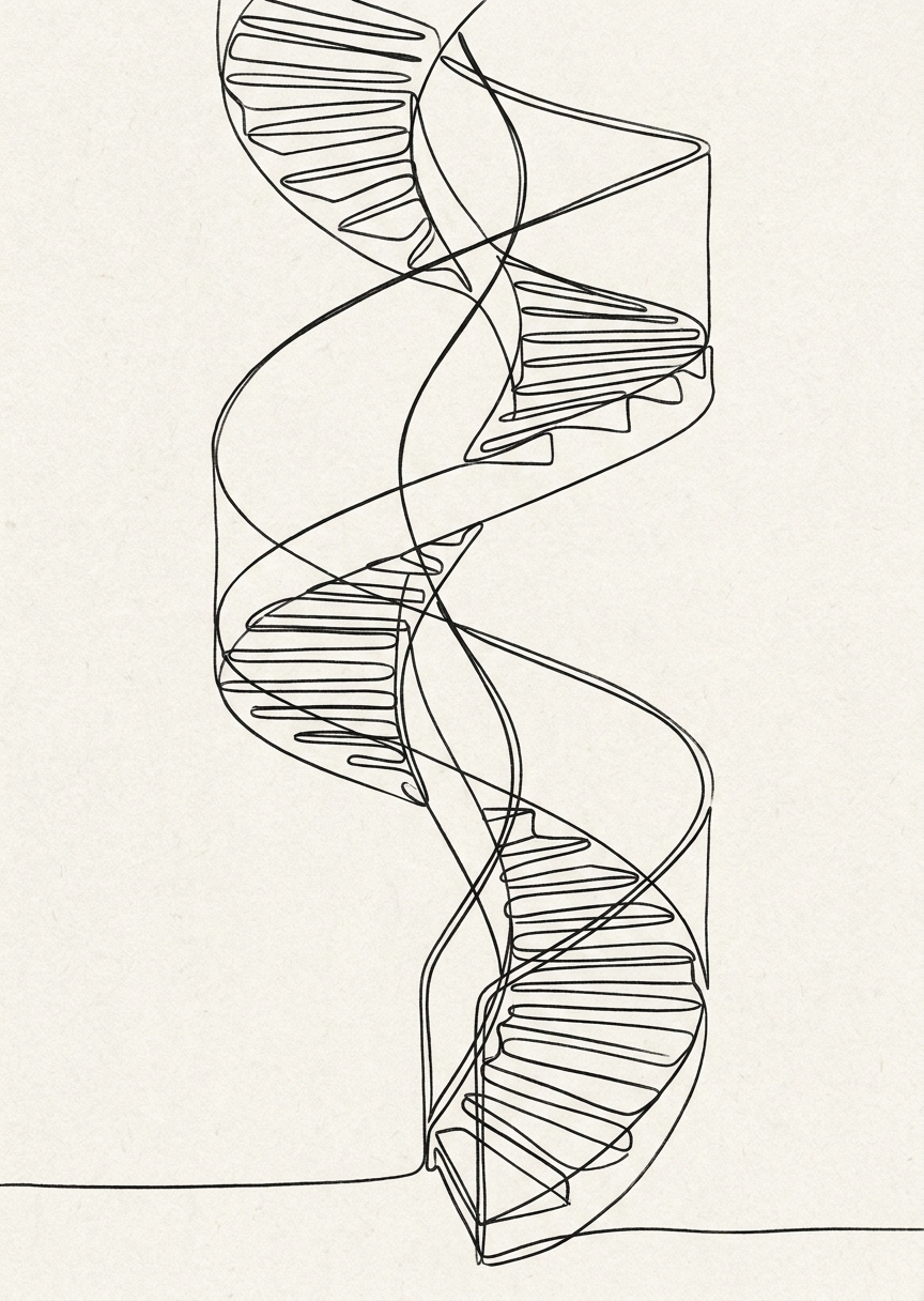 Abstrakt line art av en – AI-poster