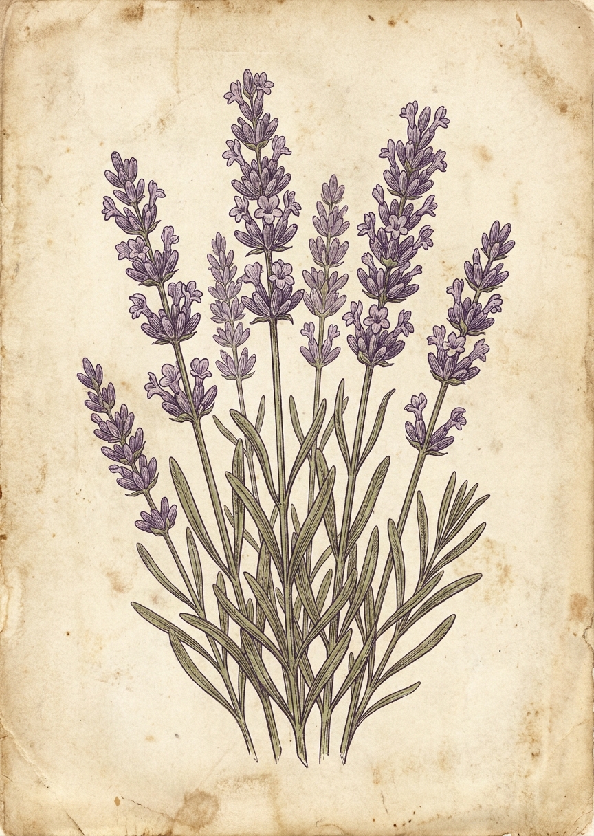 Vintage lavendel – AI-poster