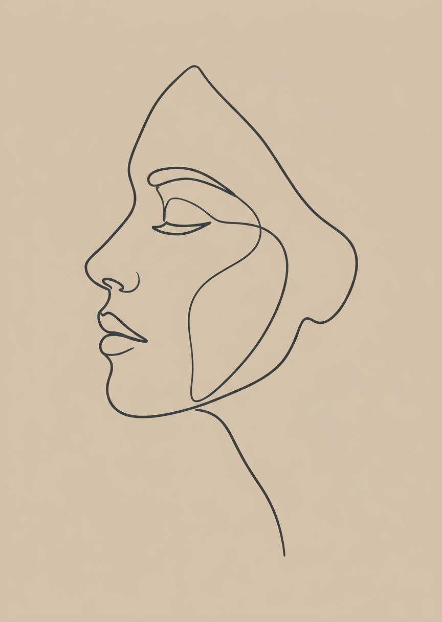 Minimalistisk linjekonst av – AI-poster