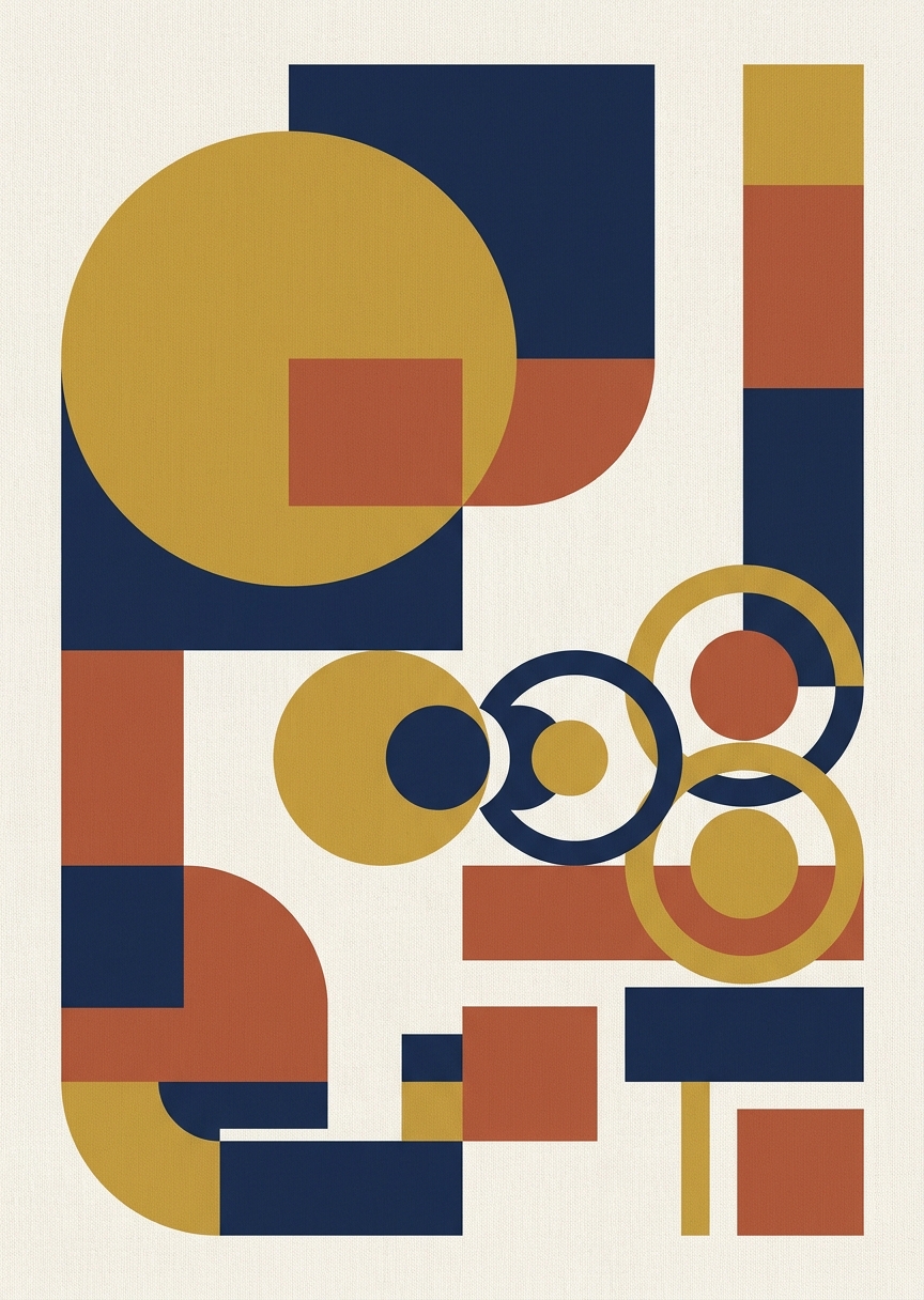 Abstrakt geometri i – AI-poster