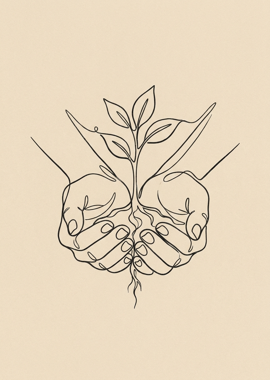 Minimalistisk line art med – AI-poster