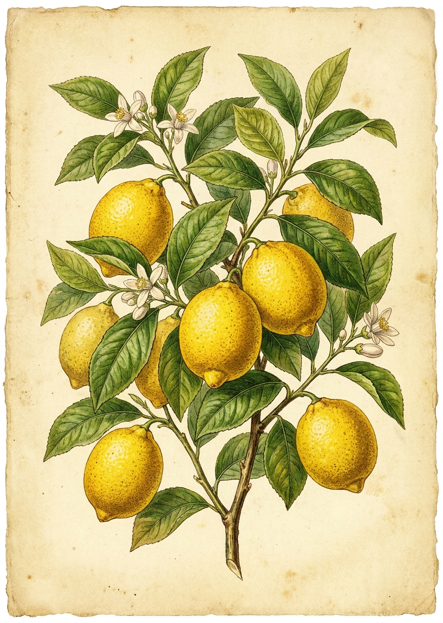 Klassisk vintage citronkvist – AI-poster