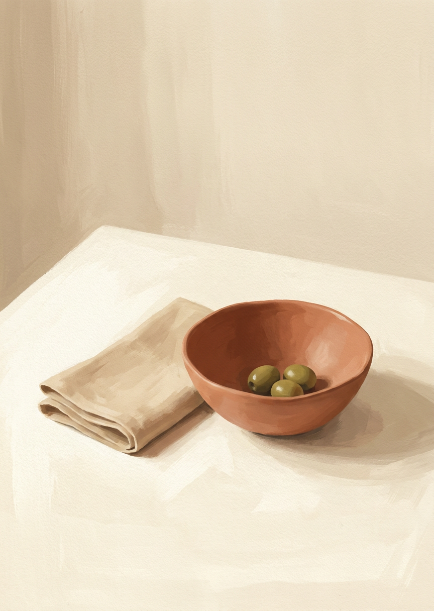 Till beige soffa – AI-poster