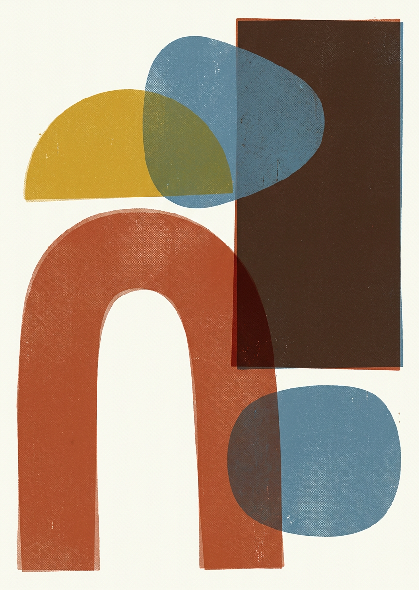 Abstrakta retroformer med – AI-poster