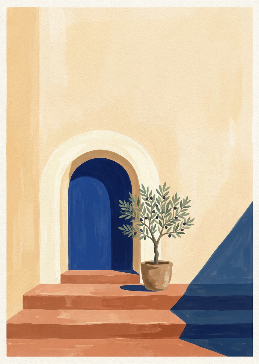 Solvarm innergård med – AI-poster