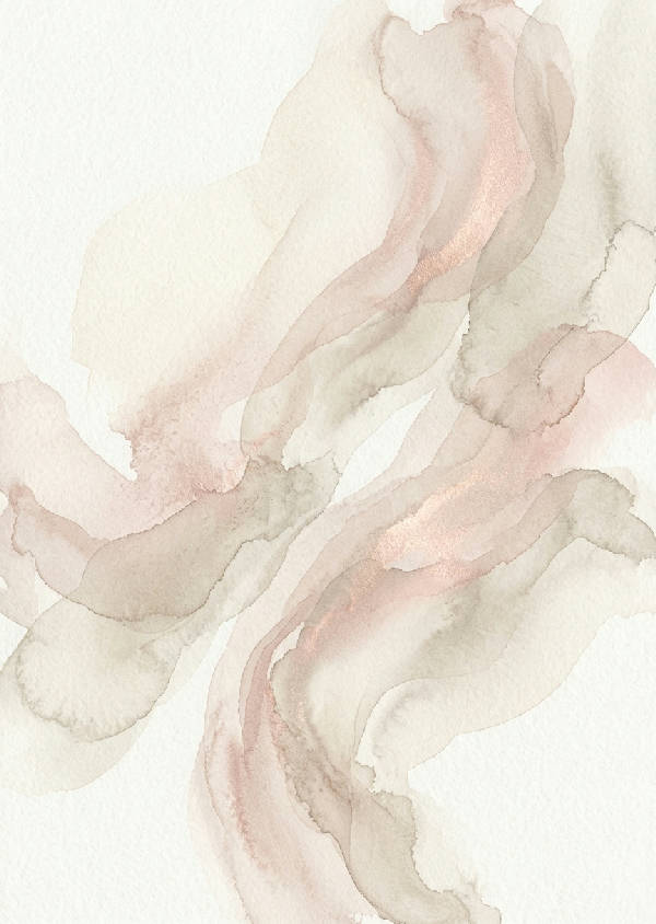 Abstrakt poster med mjuka, flytande former i rosa, beige och krämvitt. Vertikal komposition med lugna och moderna uttryck.