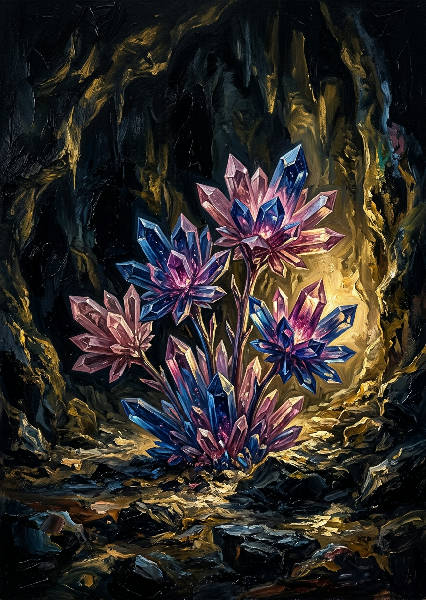 Moody oil painting with – AI-poster