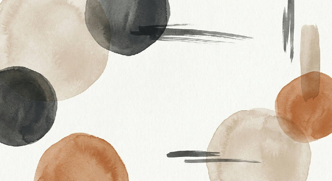 Abstrakt Japandi-tavla med organiska wabi-sabi-former i dämpad beige, kolgrått och varm terracotta i stående format.