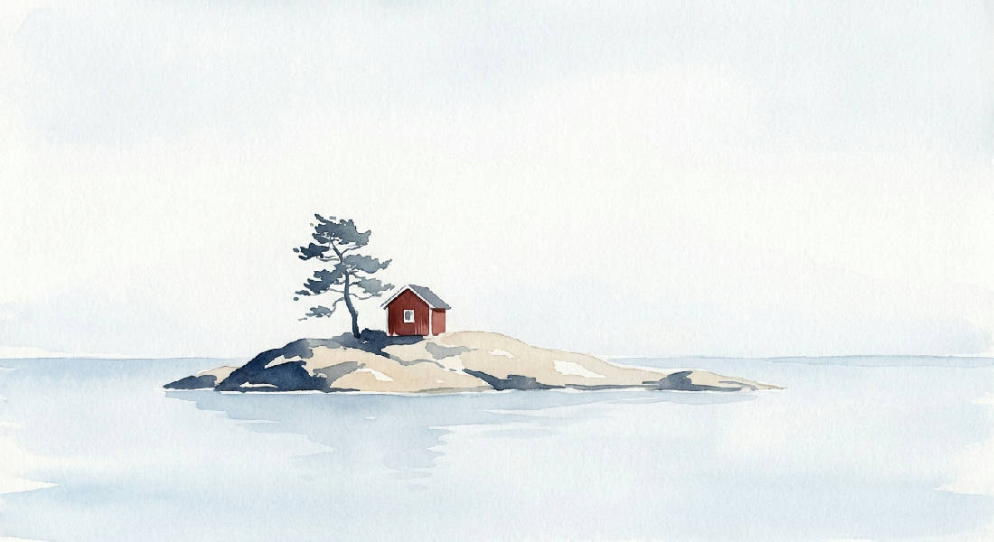Minimalistisk Skärgård Poster - Svensk Kust